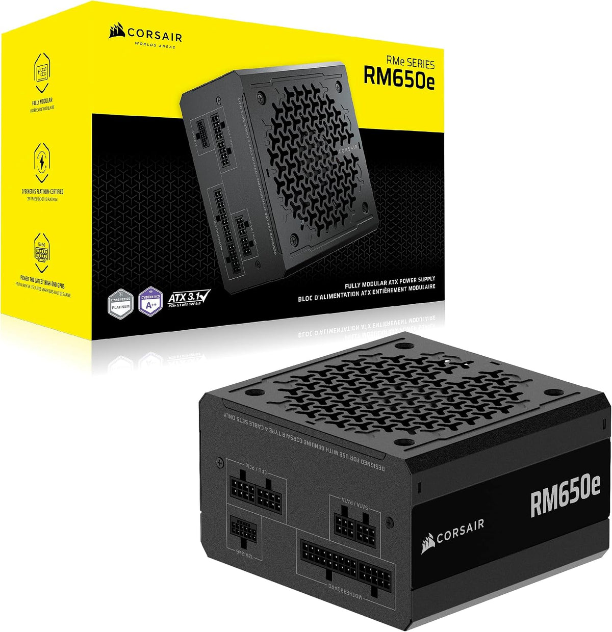 CORSAIR RM650e ATX 3.1 PCIe 5.1 Ready Fuente de alimentación comple...