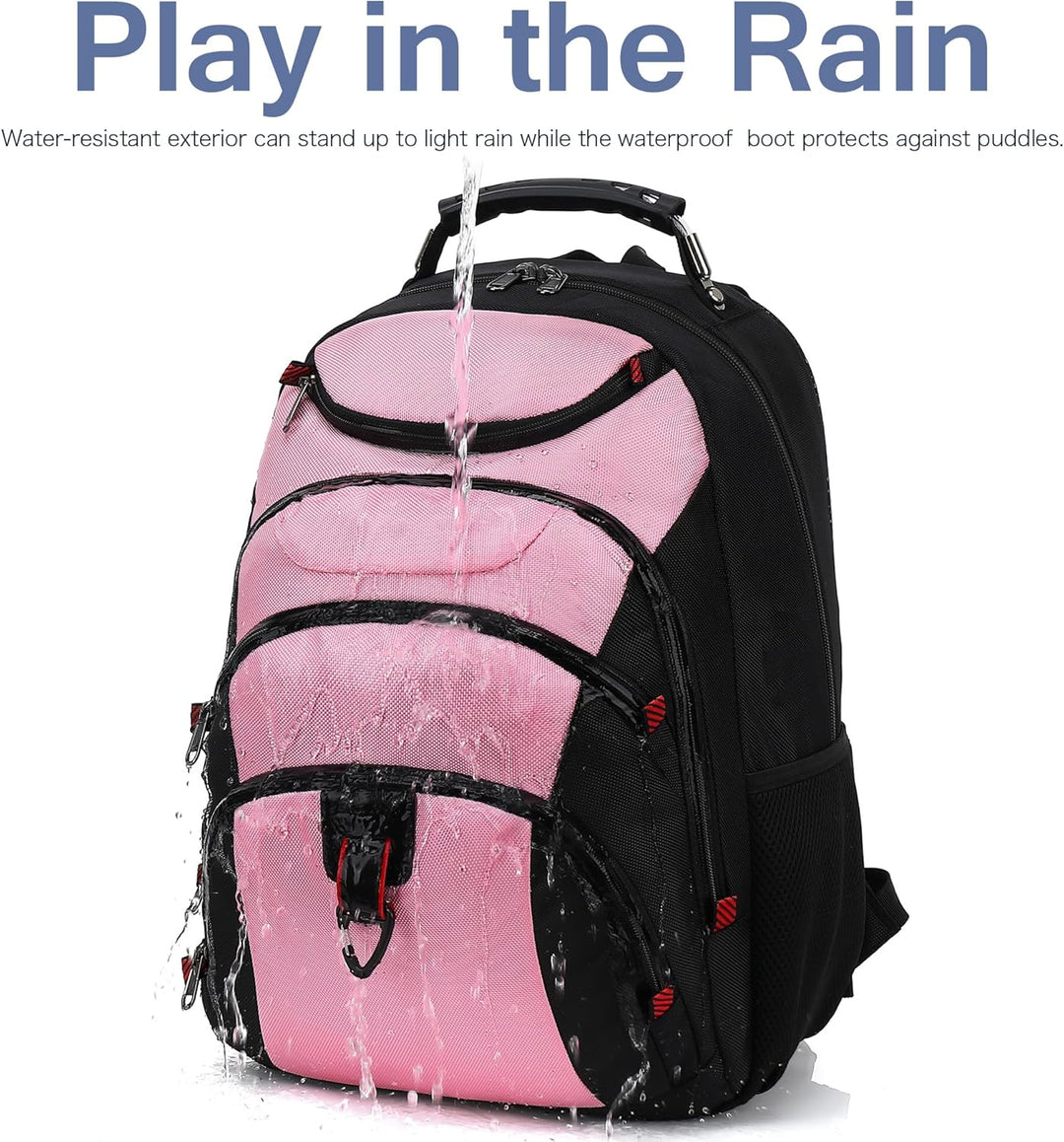 Mochila para laptop Boavan para hombre (Negro, 15.6), rosa y negro,...
