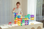 MEGAGONTILES Juego de azulejos magnéticos Marble Run de 120 piezas | Bloques de construcción magnéticos autenticados por STEM con piezas de pista de mármol | Juguete educativo de construcción para niños de 3 a 8 años (niños y niñas)