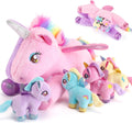 gnomantic Animales de peluche de unicornio con bebés en el interior