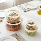 Juego de recipientes de vidrio para alimentos Urban Green con tapa de vidrio, paquete de 4, contenedores para preparar comida con tapa hermética de marco de silicona, a prueba de fugas, 100% libre de