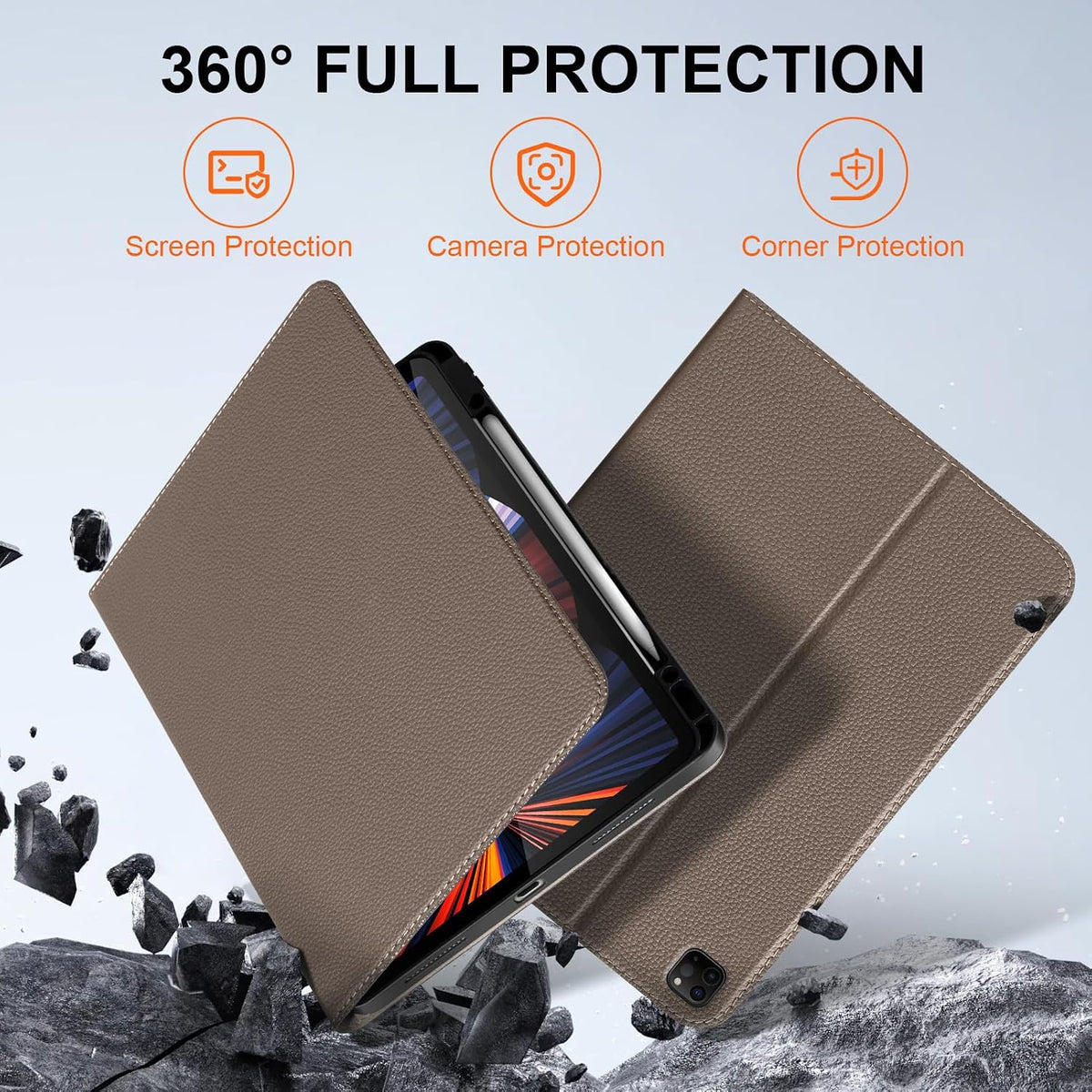 Funda de cuero para iPad Pro de 12.9 pulgadas 6ª/5ª/4ª/3ª