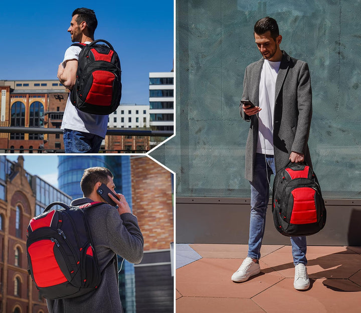 Mochila de diseño Swissdigital Circuit para hombres, Negro\/Rojo, 1...