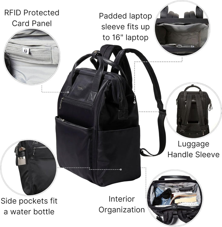 Baggallini Mochila Soho para mujer, Negro, talla única