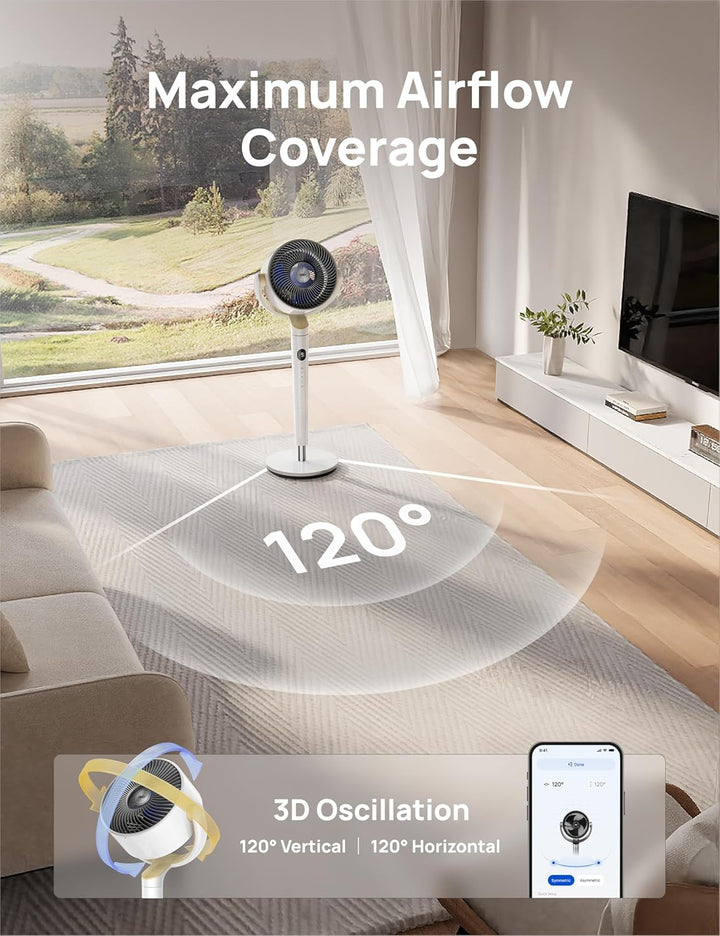 Dreo Ventilador Inteligente para Dormitorio, Ventiladores Oscilante...