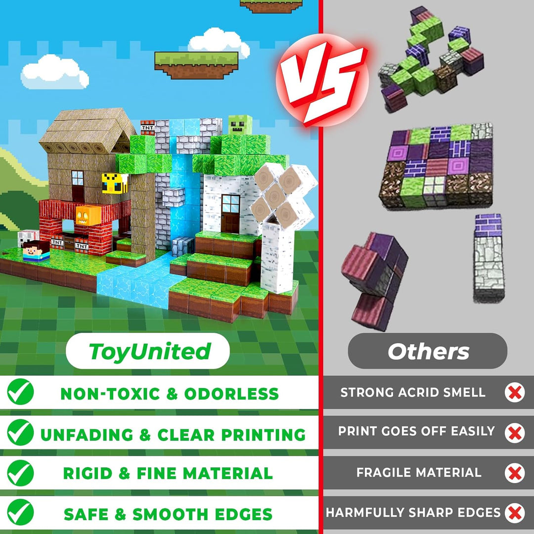 ToyUnited Bloques magnéticos - 100 piezas de bloques magnéticos con...