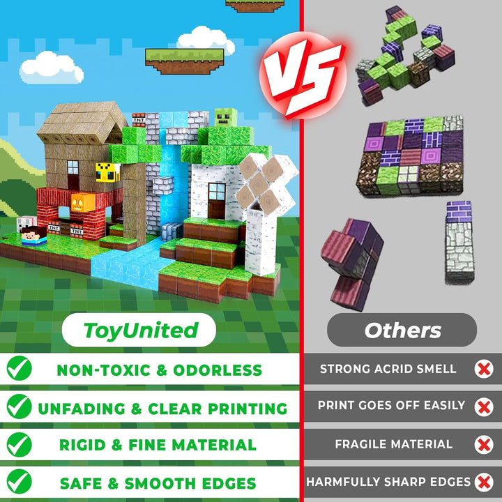 ToyUnited Bloques magnéticos - 100 piezas de bloques magnéticos con...