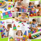 Coodoo Tiles Magnéticos para Niños Juguetes STEM Juguete Magnético de Construcción para Bebé Bloques Magnéticos para Desarrollo Preescolar Aprendizaje Sensorial Montessori Juguetes para Niños y Niñas de 3+ Años, Creatividad Segura para Niños Pequeños