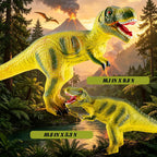 BABOY Figuras de juguete de dinosaurio T-Rex de goma suave, interior relleno de algodón PP, diseño realista, materiales seguros, resistente a caídas y golpes, juguete suave de alta resistencia para