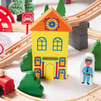 Juego de trenes de madera de 78 piezas para niños pequeños - Kits de vías