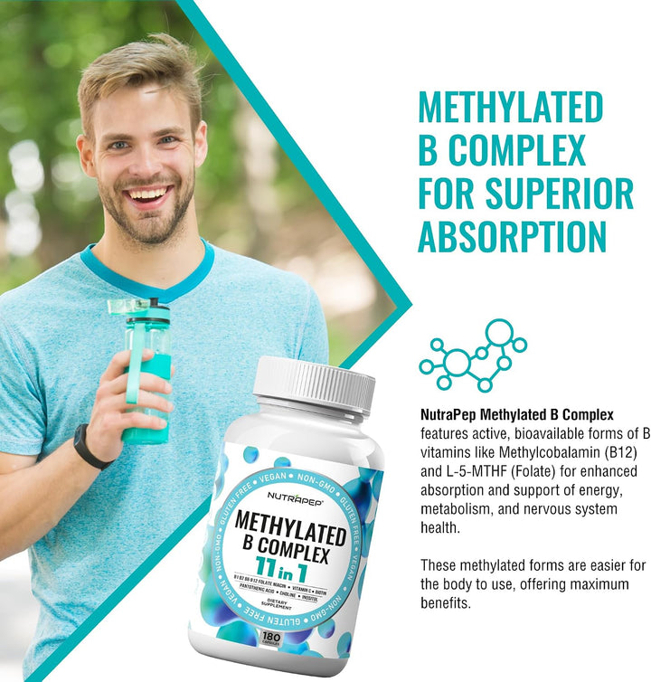 NutraPep Vitaminas del complejo B metilado \u2013 Complejo multivit...