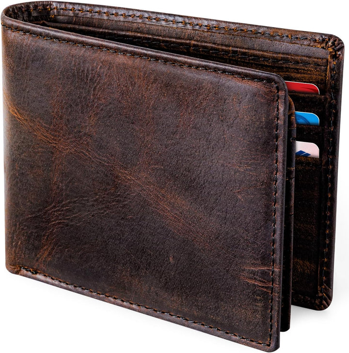 GSOIAX Top - Cartera de cuero de grano genuino de alta calidad con...