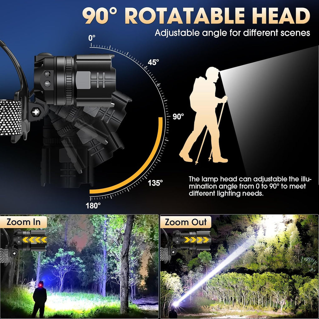 Lámpara Faro LED recargable, lámparas principales superbrillantes de alto