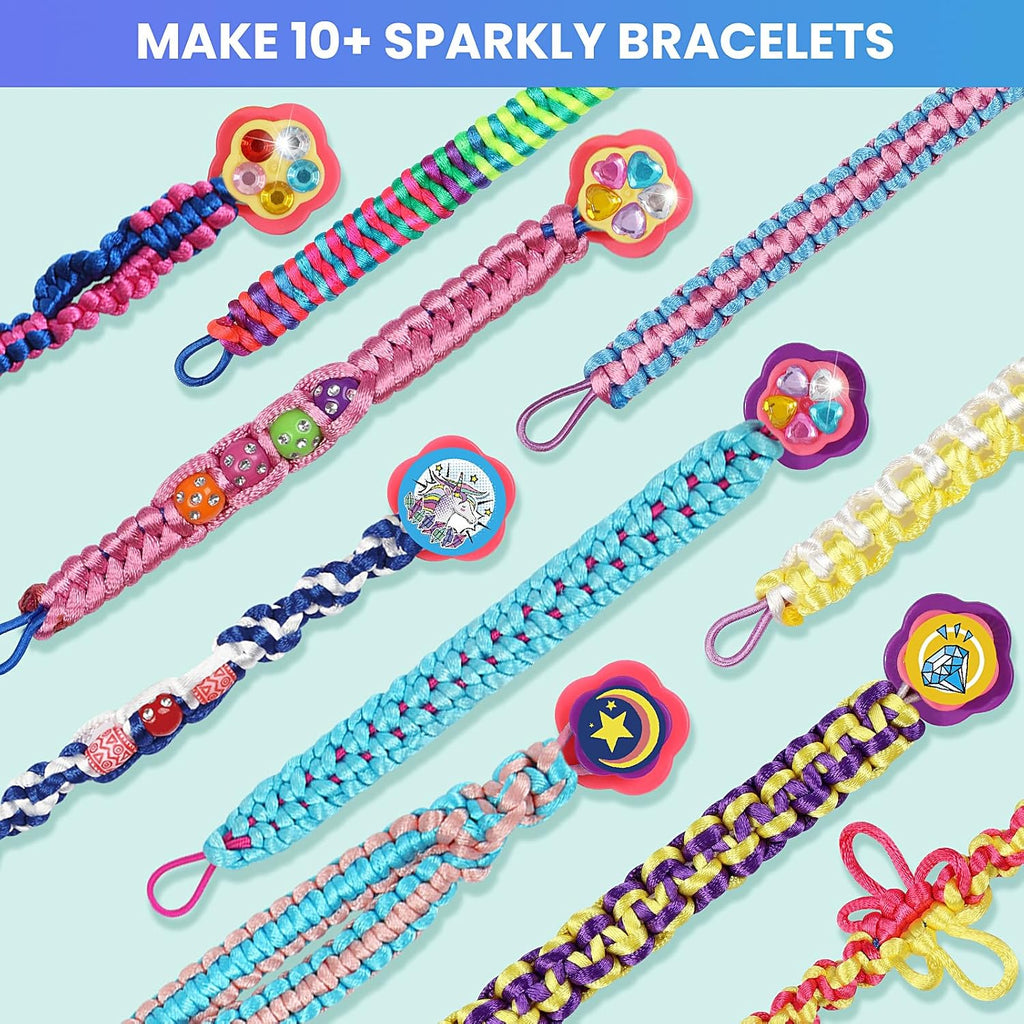 DDAI Kits de fabricación de pulseras de la amistad, manualidades – Artes y manualidades para niños de 8 a 12 años – Regalos de cumpleaños para niñas de 7, 9, 10, 11, 12 años, juguetes para niñas de 7, 9, 10, 11 y 12 años, caja de telar para hacer pulseras