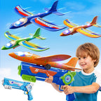 Paquete de 4 juguetes lanzadores de aviones, deslizador de espuma