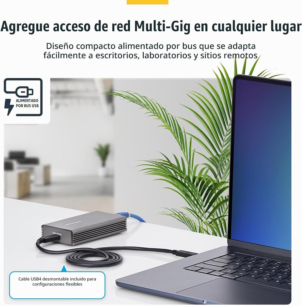 StarTech Adaptador Ethernet USB4 de 10 GbE, Thunderbolt 3/4/5