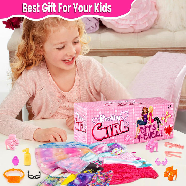 110 piezas de ropa y accesorios para muñecas y juguetes de vestir p...