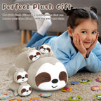 TOYSYM Perezoso de peluche lindo perezoso de peluche con 4 peluches...