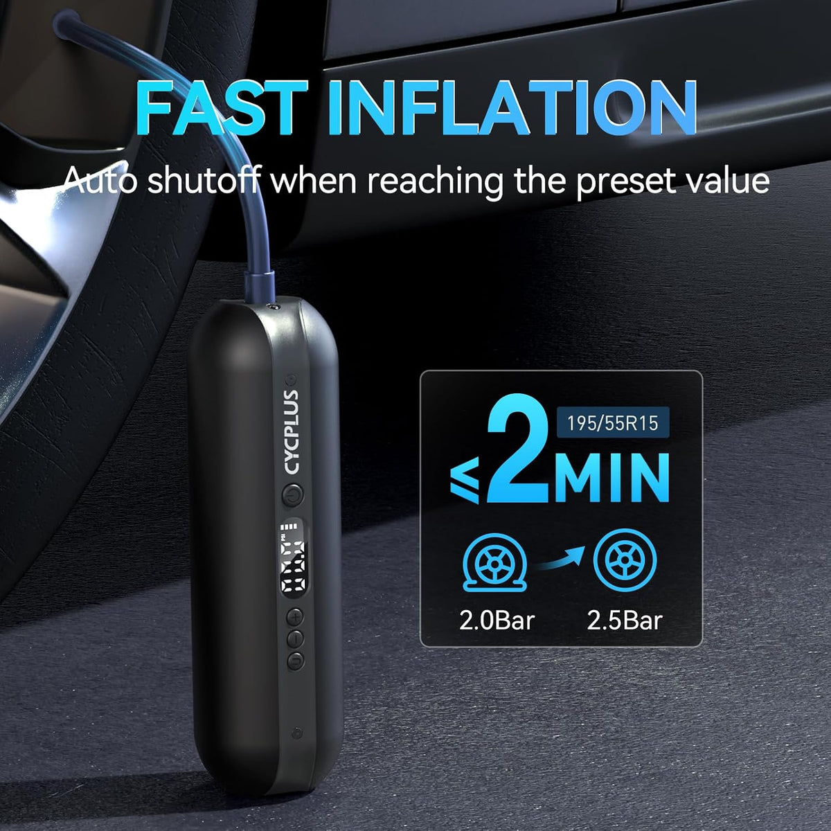 CYCPLUS Inflador de neumáticos A2 + Ordenador para bicicleta con GPS M1