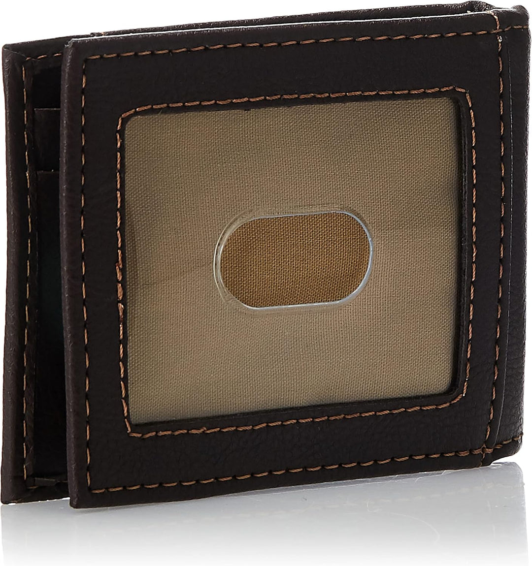 Columbia Billetera de cuero para hombre con bolsillo frontal y tarj...