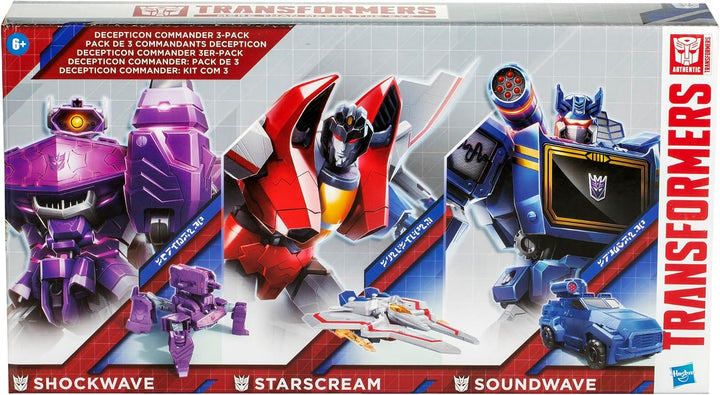 Transformers Decepticon Commander - Paquete de 3 figuras de acción...