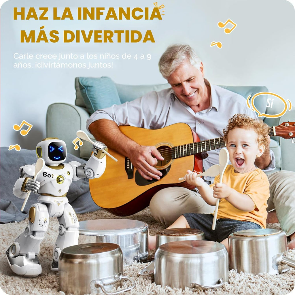 Ruko 1088 Gold Smart Robot y 18011 Negro Oro Robot Perro Juguete para Niños