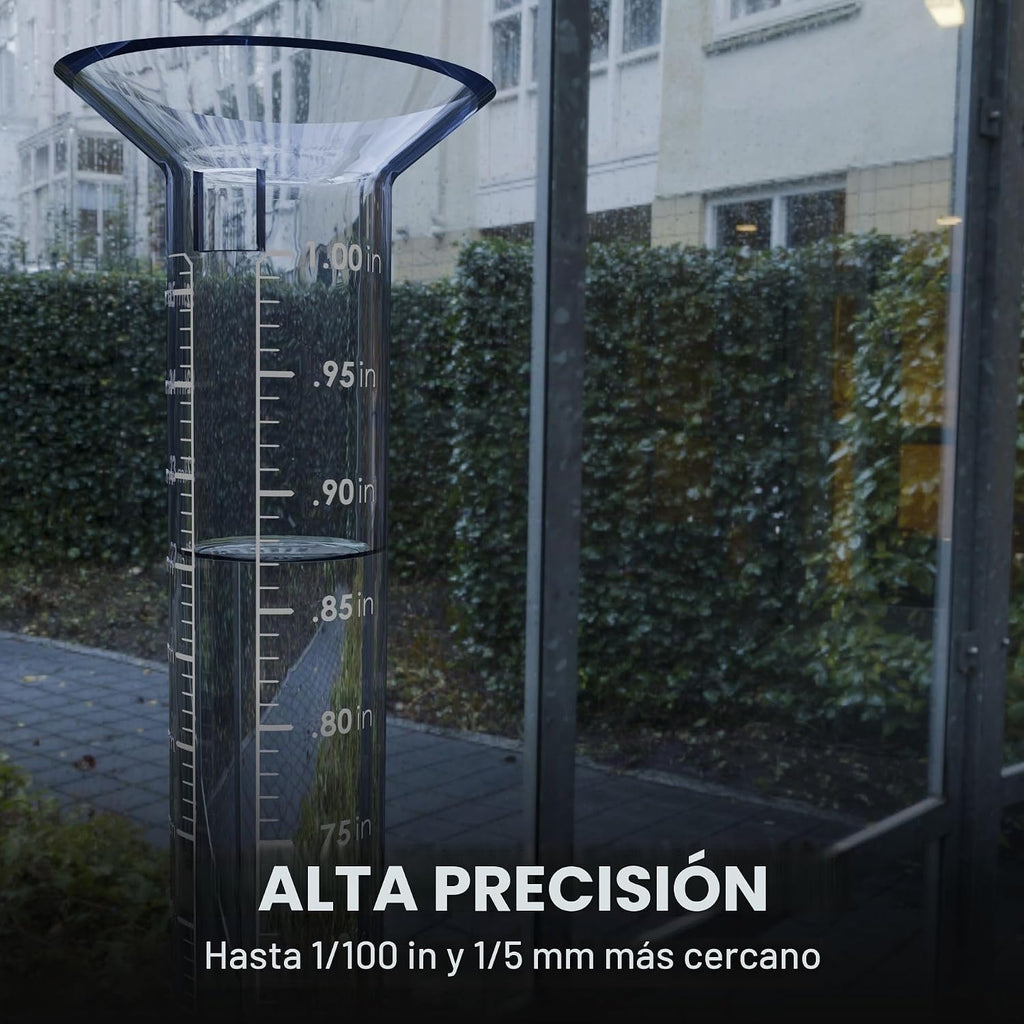 Medidor de lluvia de precisión Tropo, aprobado por CoCoRaHS, de alta capacidad, unidades duales