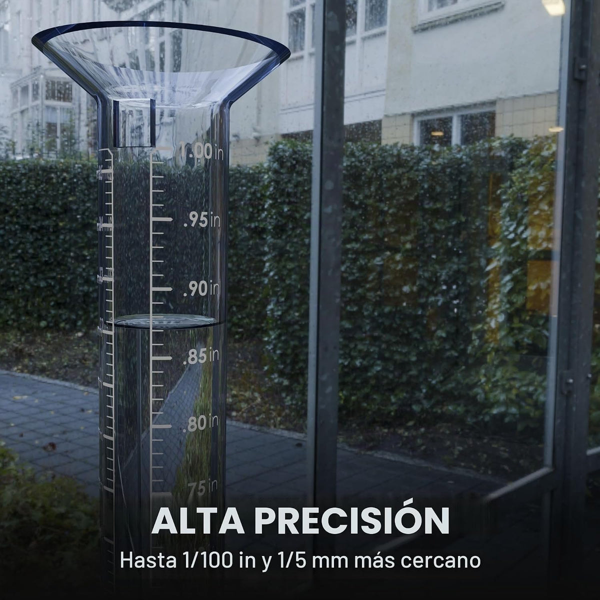 Medidor de lluvia de precisión Tropo, aprobado por CoCoRaHS, de alta capacidad, unidades duales