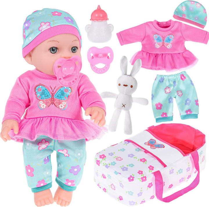 ebuddy Muñeca de bebé de 12 pulgadas y accesorios, muñecas de bebé...