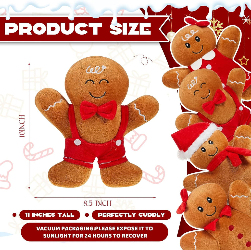 Poen - 4 almohadas de peluche de 10 pulgadas con diseño de hombre de
