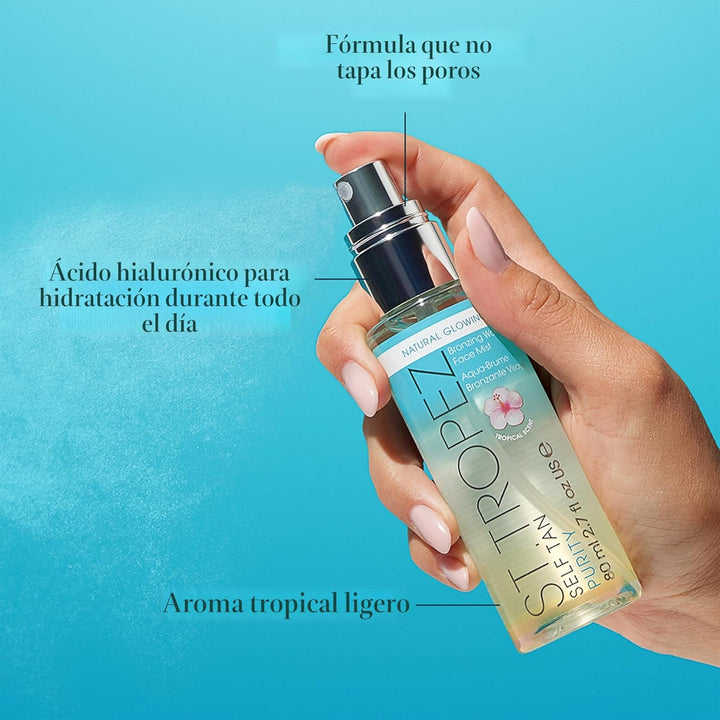 St. Tropez - Bruma facial de autobronceado Purity, brillo natural b...