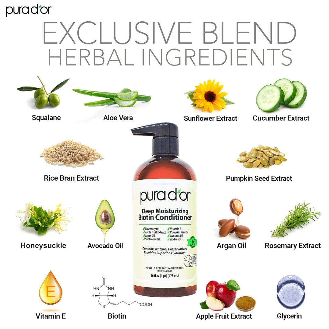 PURA D'OR Acondicionador Profundo Hidratante con Biotina Engros...