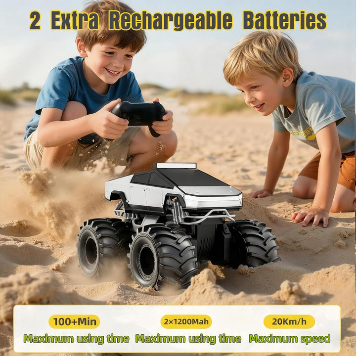Coche de control remoto, 1:18 coches RC anfibios, camioneta todoter...