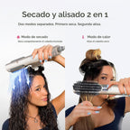 TYMO Plancha de pelo 2 en 1, 2 veces más rápido, alisador de cabello húmedo para secar, peine caliente para un estilo suave, estilizador iónico fluido para alisar el aire para mujeres, añade brillo y