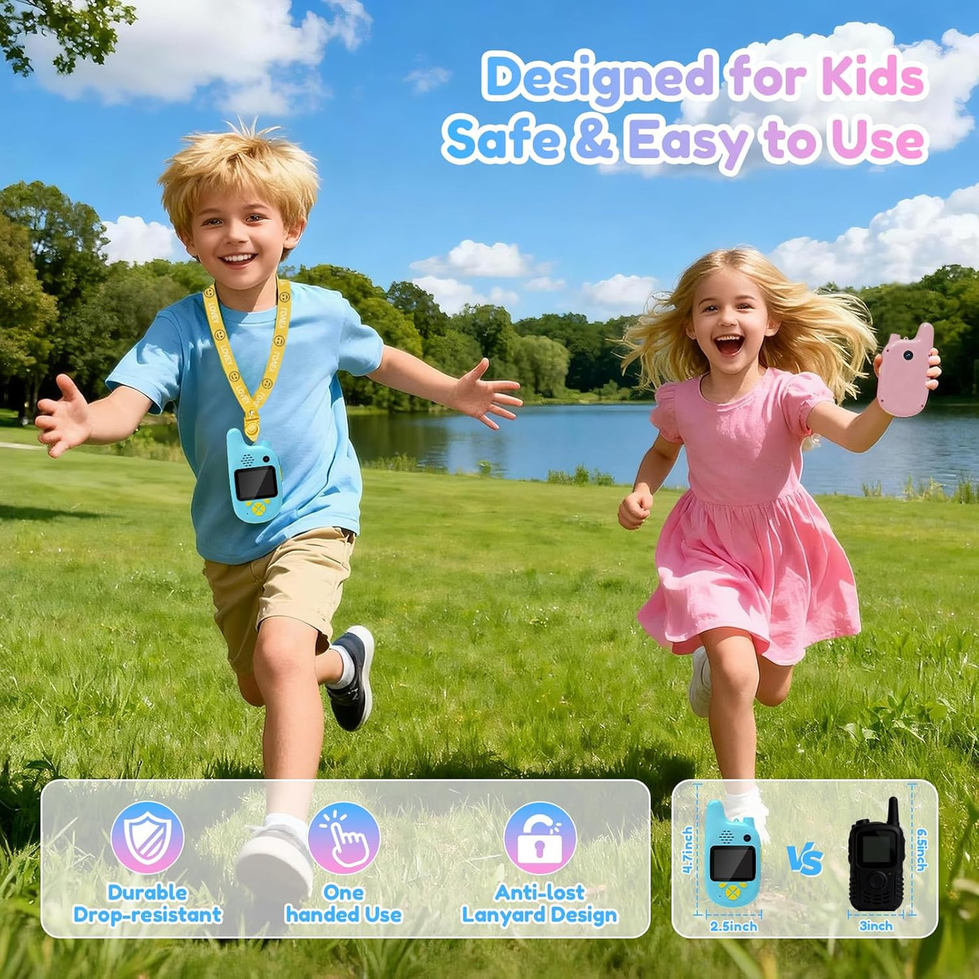 Walkie Talkies de video para niños con cámaras duales