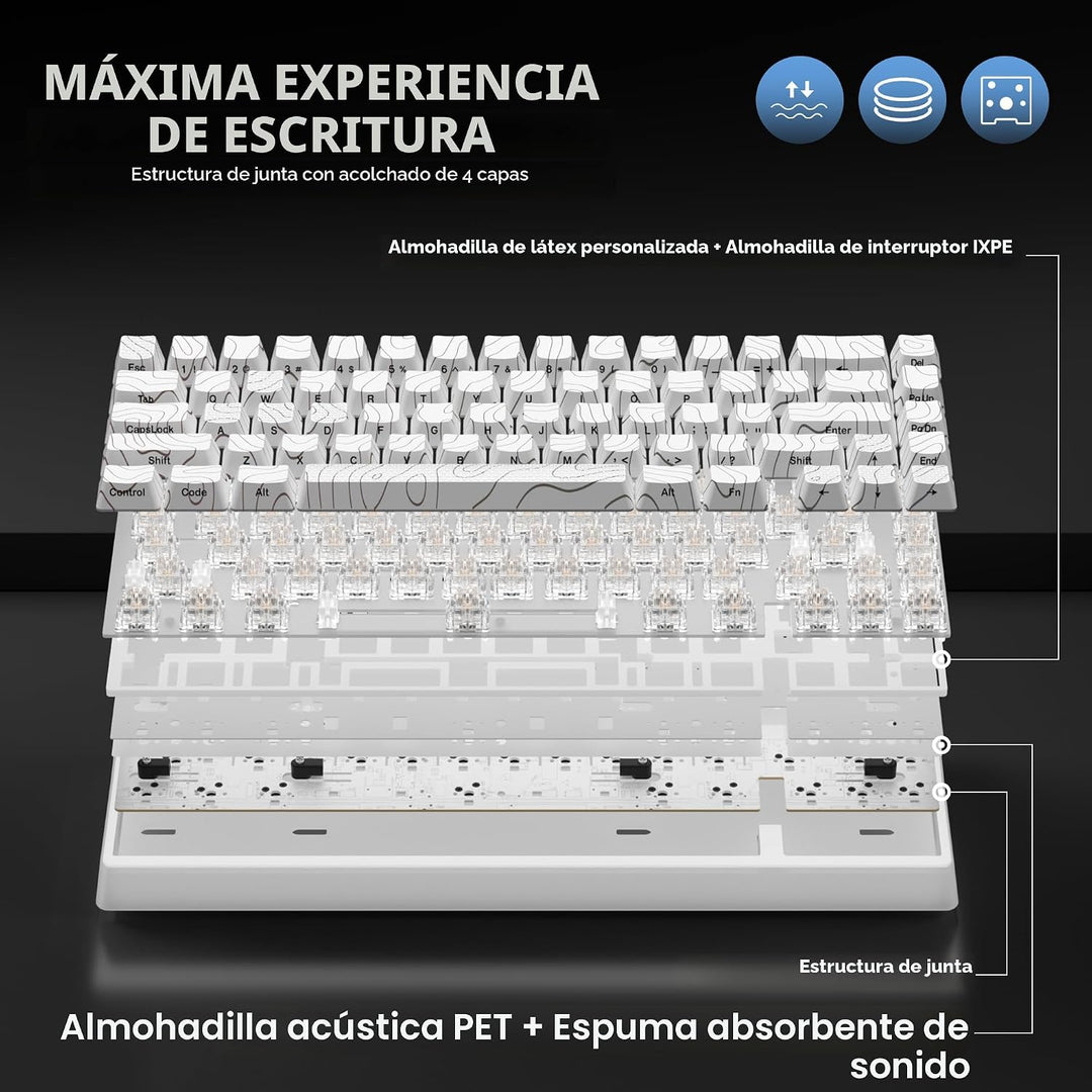 HITIME x XVX M67 Teclado inalámbrico 60% por ciento, teclado topogr...