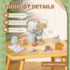 Juguete para cafeteras de madera para niños, electrodomésticos de cocina y accesorios de juguete para niños pequeños, regalo para niñas y niños