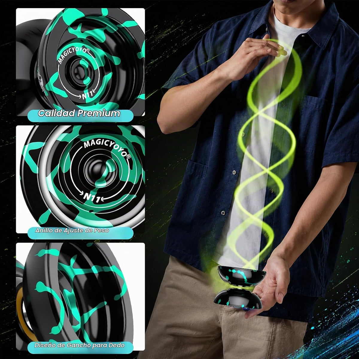 MAGICYOYO N11 Yoyo Yoyo de metal profesional sin respuesta para avanzado