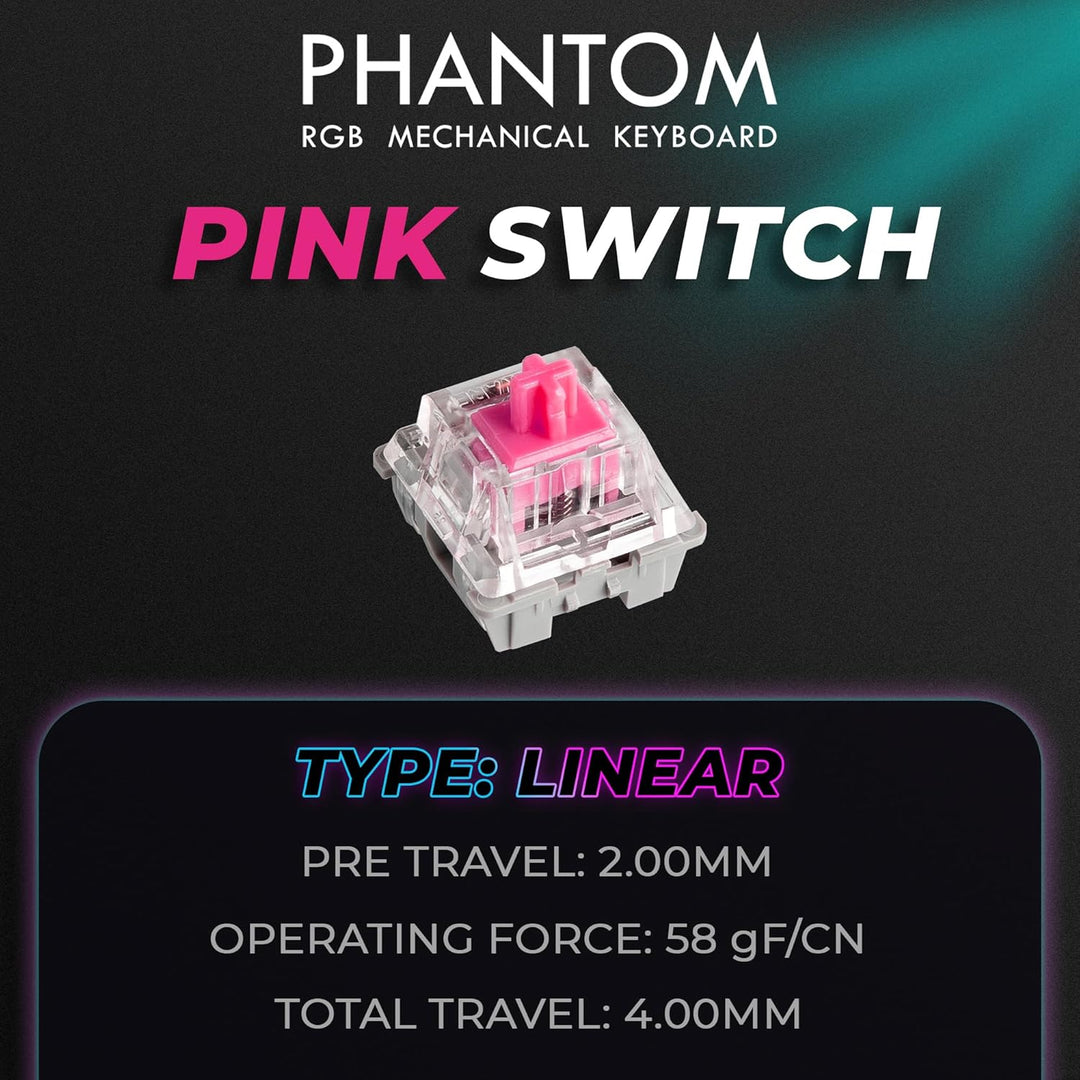 TECWARE Phantom+ Teclado mecánico para juegos RGB de 87 teclas | Te...