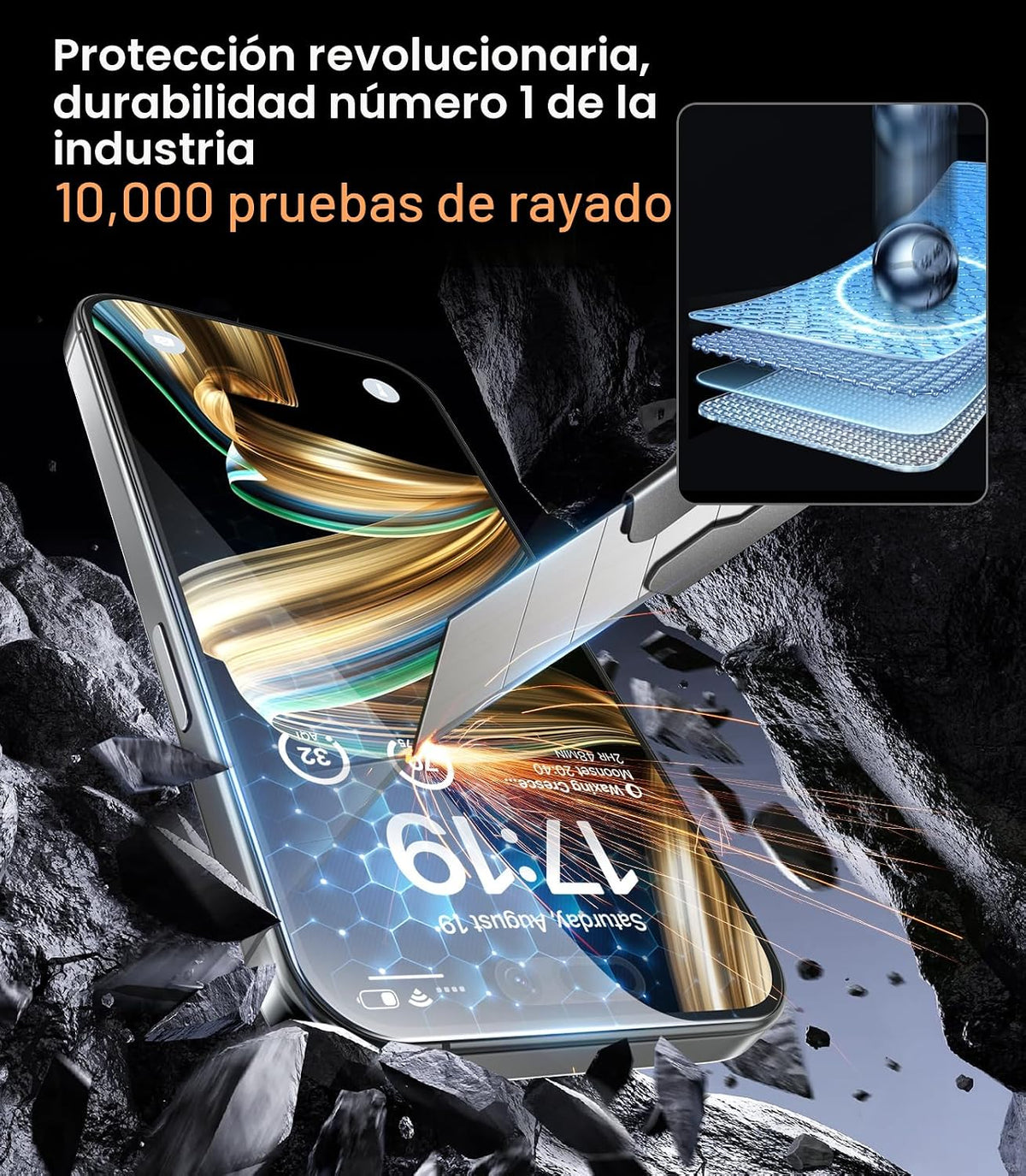 Paquete de 4 Protectores de Pantalla de Privacidad para iPhone 16/iPhone 15 (6.1")