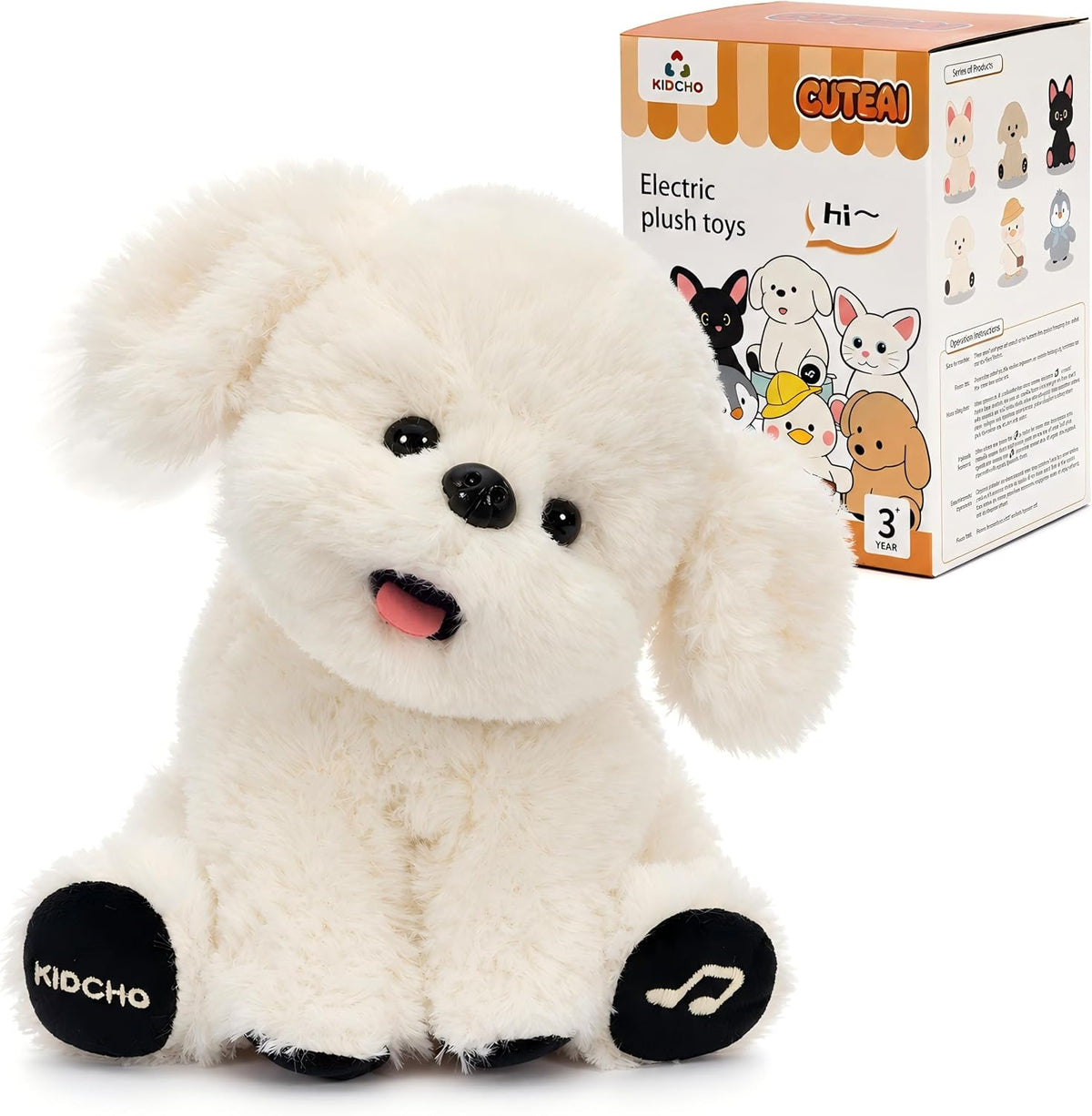 Juguete de peluche para perro, 9.5" juguete musical sensorial