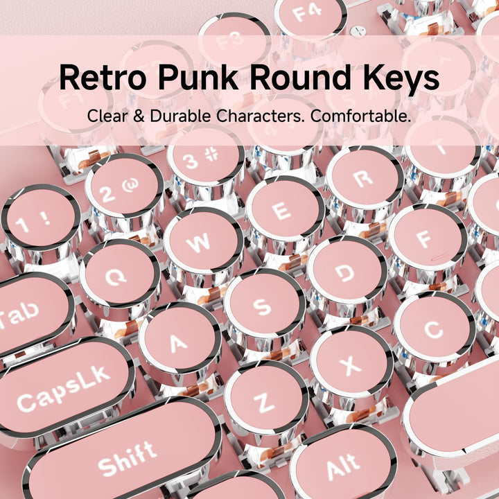 SEUNKWANG Teclado mecánico para juegos estilo máquina de escribir c...