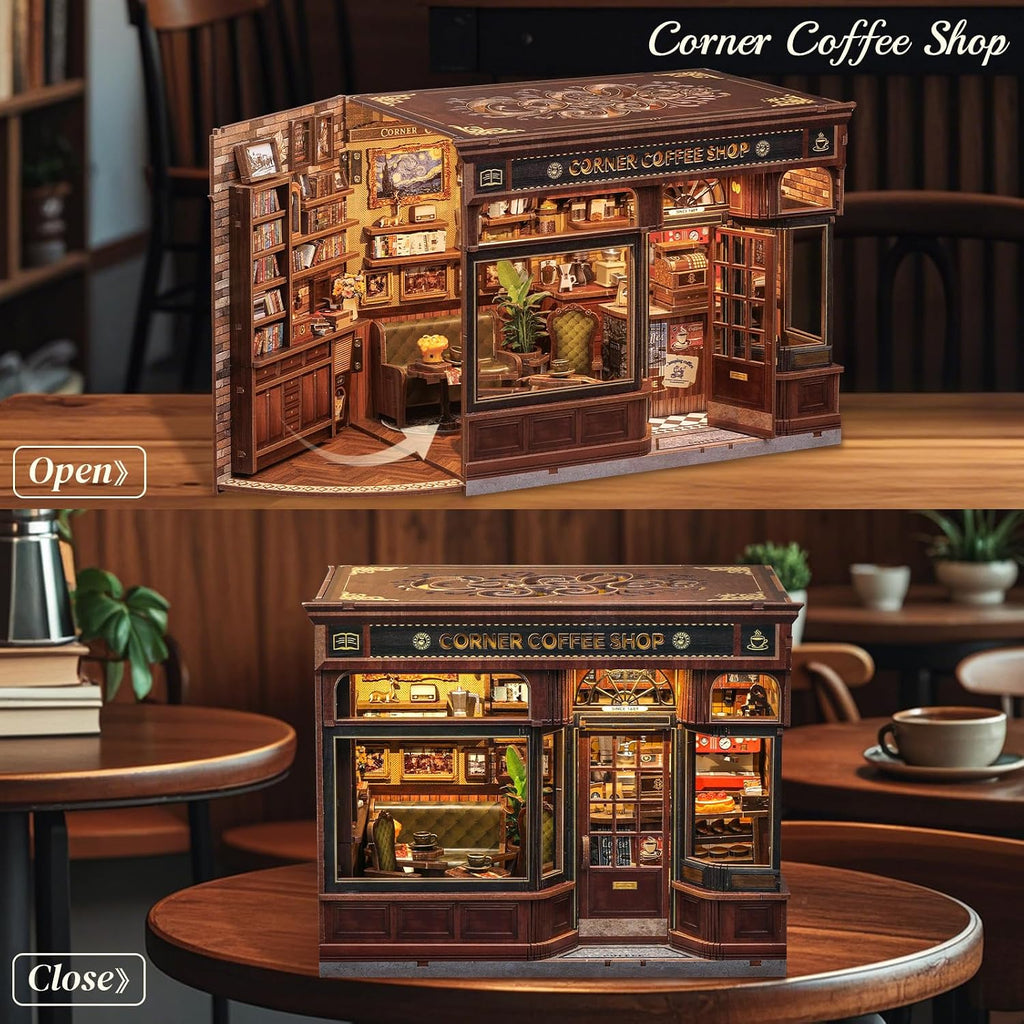 CUTEBEE Kit de rincón de libro, tienda de kimonos de Sakura japonesa, casa de muñecas en 3D, rompecabezas de madera 3D para adultos y adolescentes, decoración de estantería en miniatura, regalo ideal