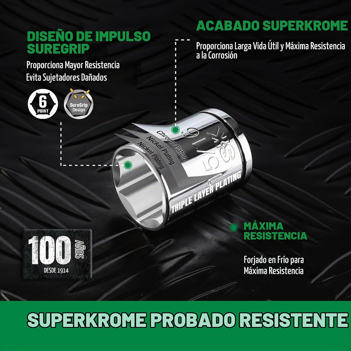 Conjunto de dados de 1/2" de SK con llave dinamométrica de 216-P, 23 piezas, enchufes SAE y métricos