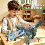 VERTOY Juguete de dinosaurio T-Rex RC gris con luz de rugido de aerosol