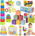 6 en 1 Juego Montessori para Bebés, Set Sensorial para Recién Nacidos, Regalo de Aprendizaje Temprano