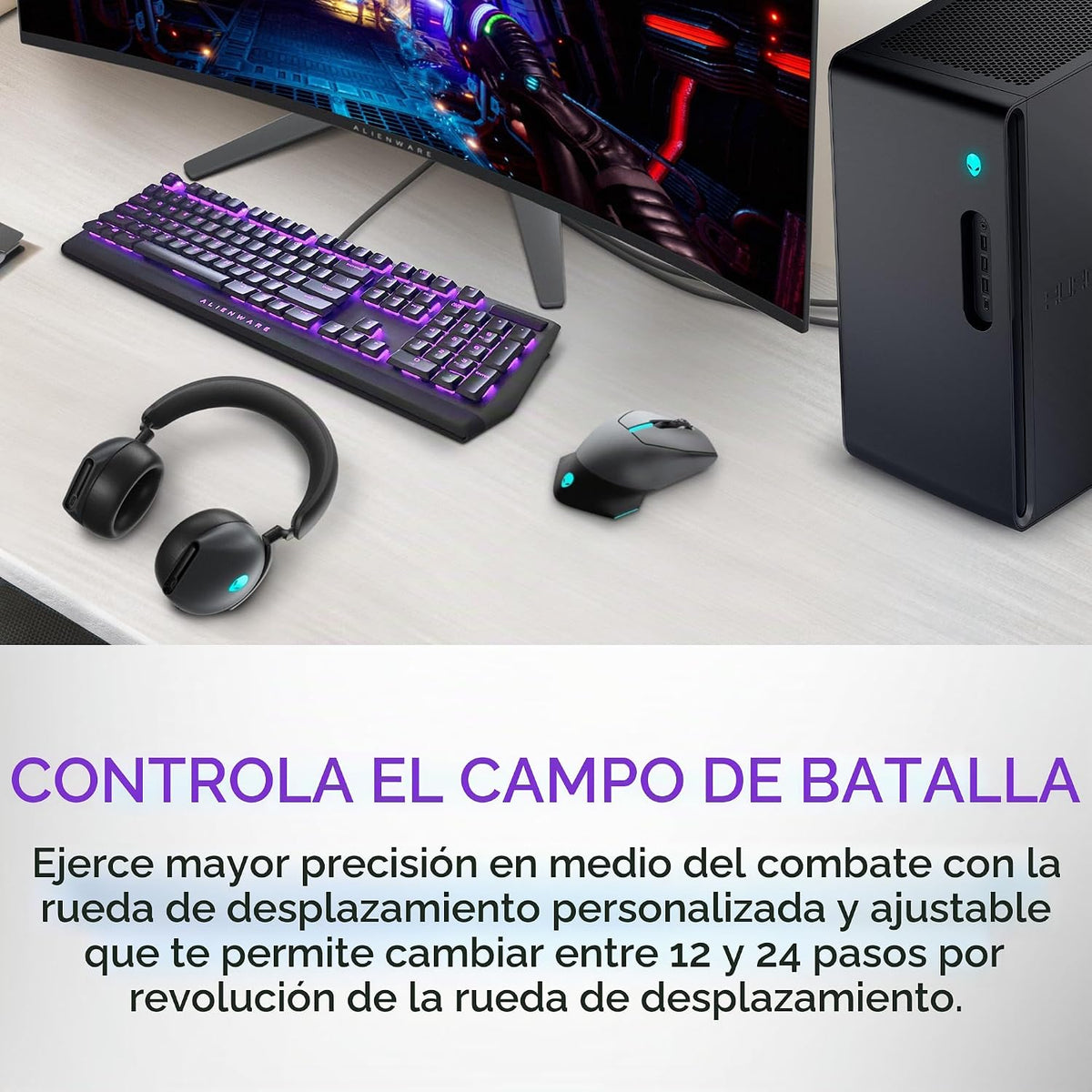 Alienware Ratón inalámbrico para juegos AW610M, 16000 DPI, 400 IPS
