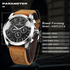FORSINING Reloj deportivo transparente para hombre, correa de cuero genuino de lujo, reloj esqueleto mecánico automático de moda para hombre