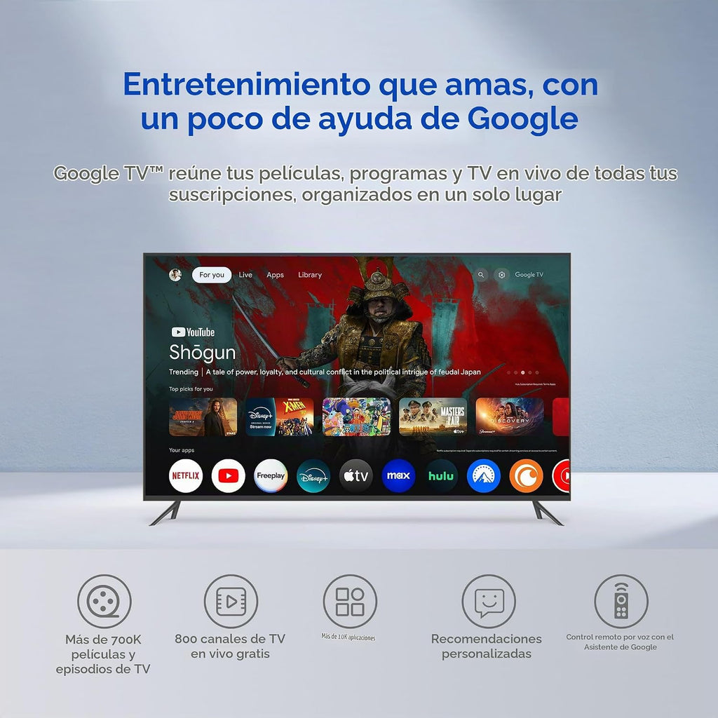 onn - Dispositivo de transmisión 4k Plus, dispositivo de transmisión ultrarrápida de Google TV, almacenamiento de 16 GB, RAM de 2 GB, remito con control de voz, solo EE. UU