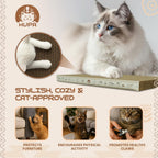 Paquete de 5 tablas rascadoras para gatos | Rascador reversible de cartón para gatos con hierba gatera | Rascador de cartón corrugado para gatos | Almohadilla para arañazos para gatos | Caja rascador duradera para gatos | 16.34 pulgadas de largo x 11.42